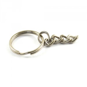 Key chain split ring rhodium color